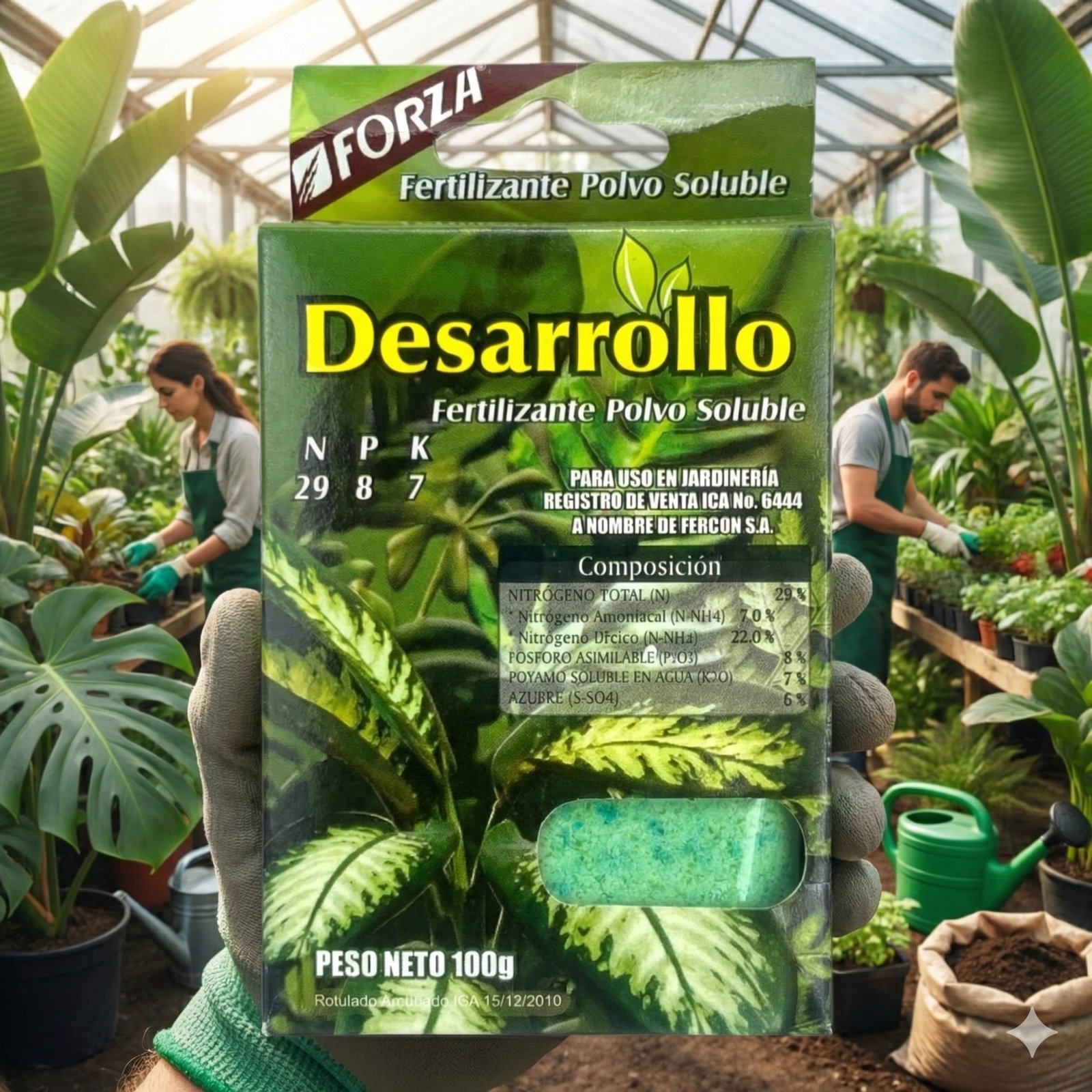 Fertilizante en Polvo Desarrollo 100g Forza en escenario profesional 2