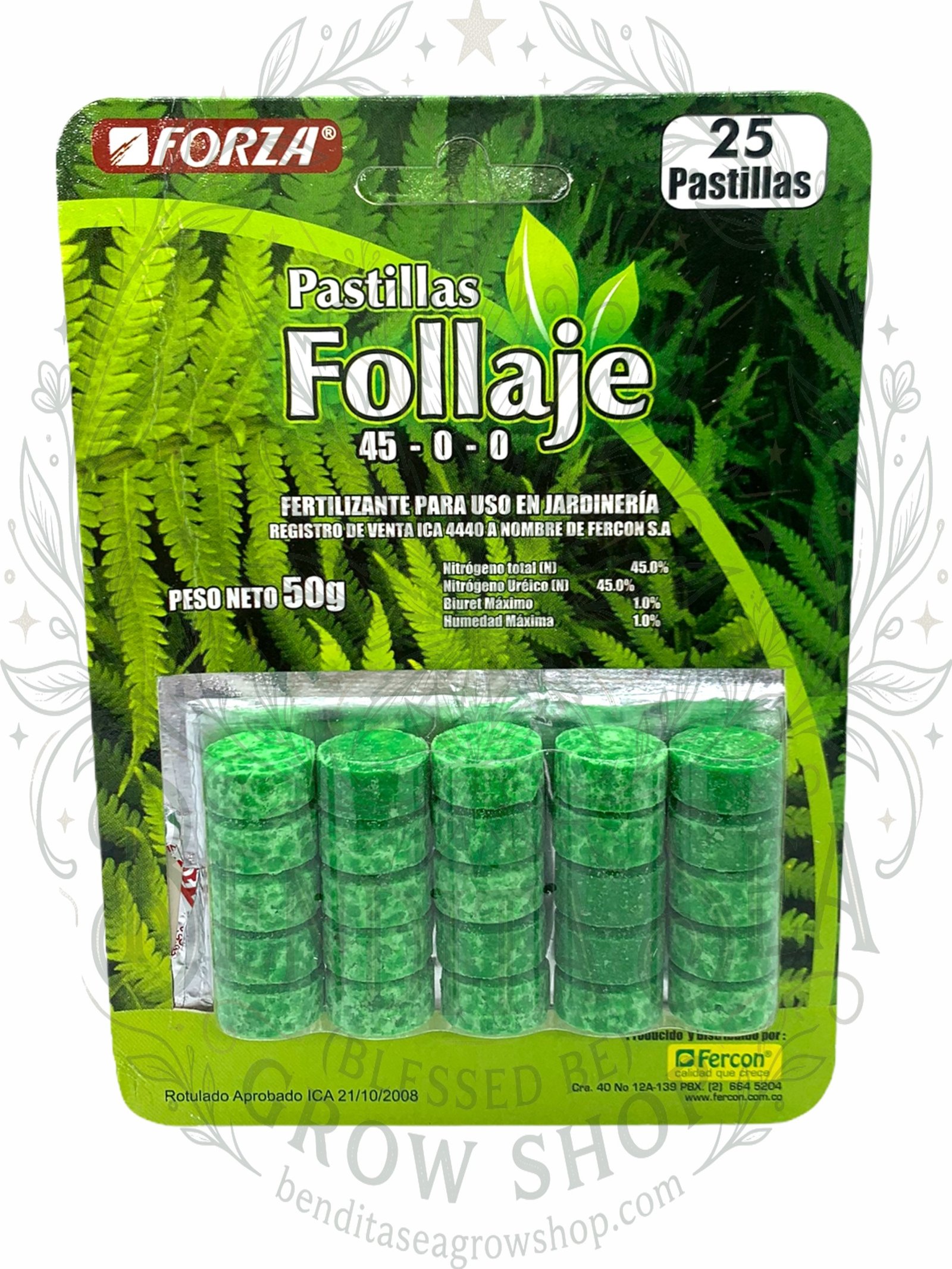 Pastillas de Nutrientes Follaje x25 Forza con marca de agua