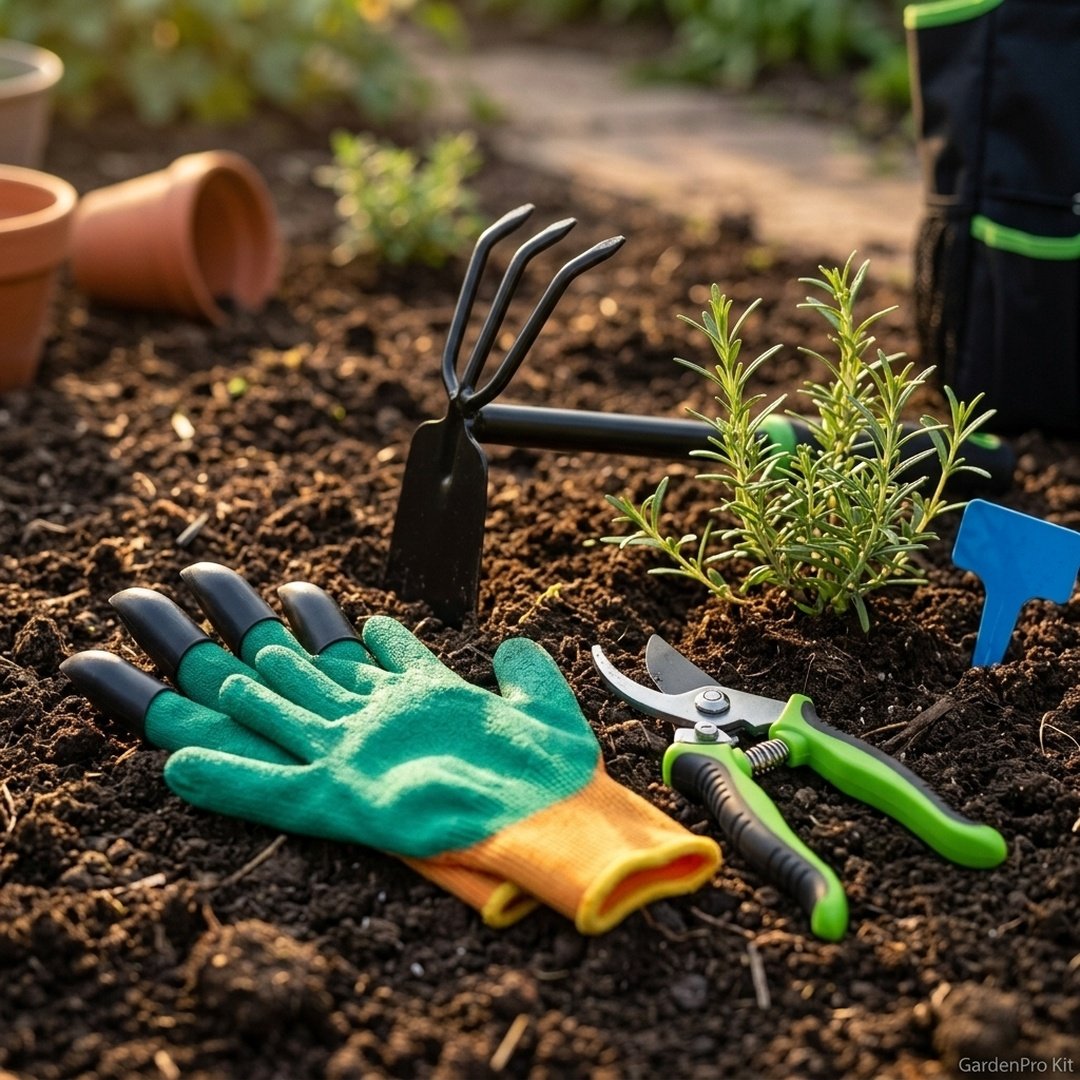 Pala ancha y transplantador graduado del kit de jardinería