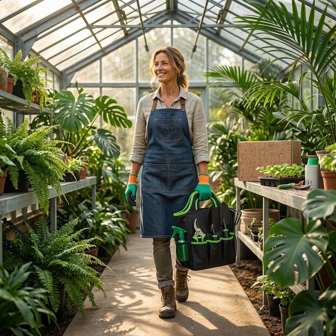 Accesorios atomizador y etiquetas identificadoras del kit de jardinería