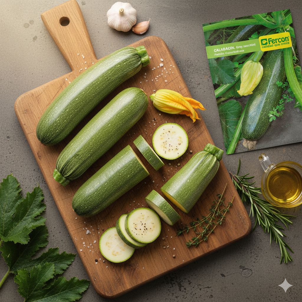 Semillas de Calabacin Grey Zucchini Hortalizas Fercon - Imagen 4