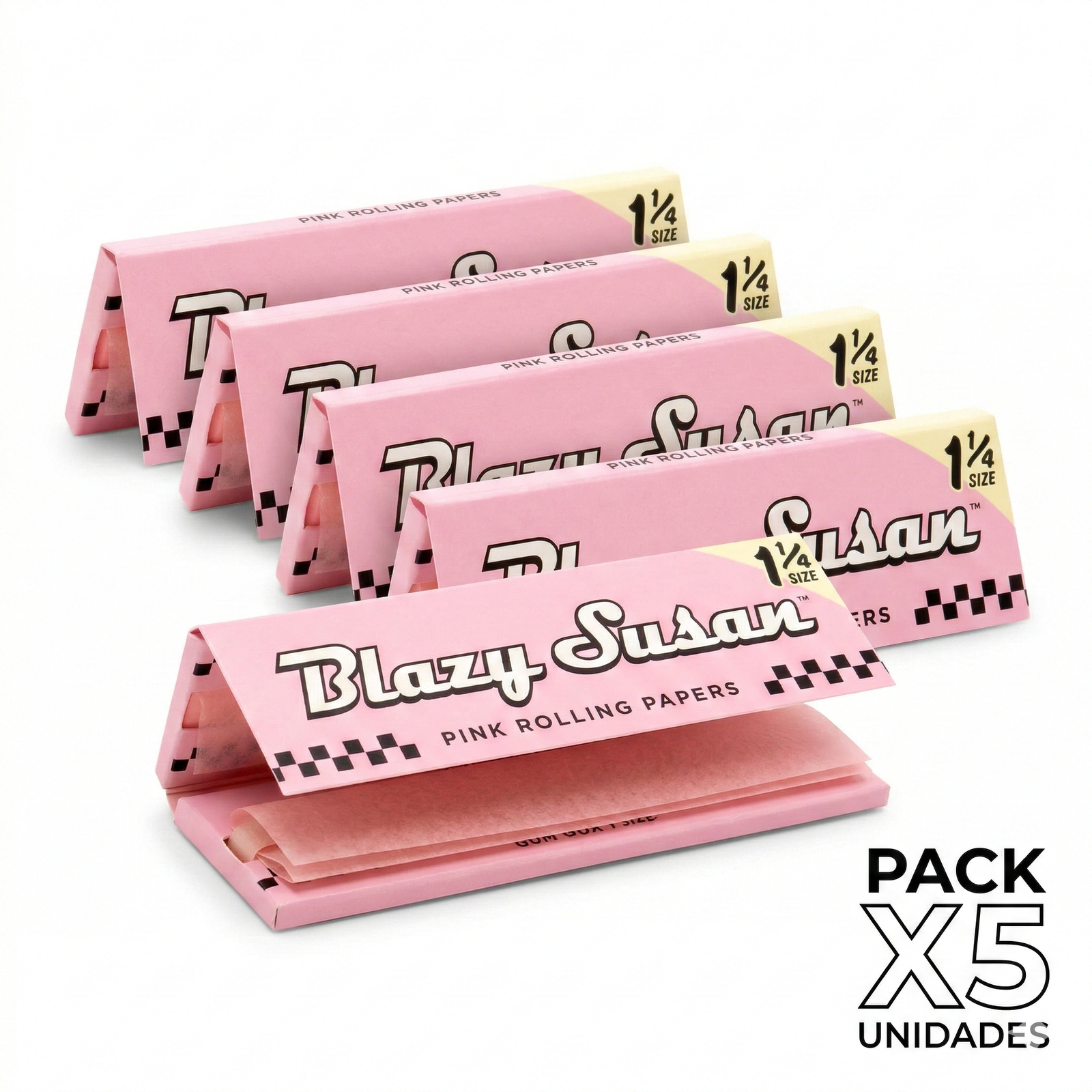 Pack de 5 libretas de cueros Blazy Susan rosados.