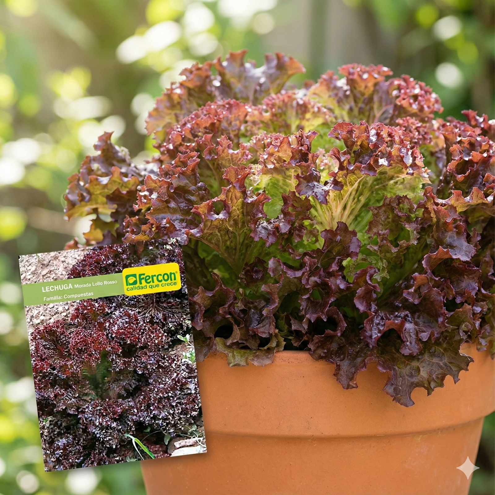 Semillas Hortalizas Lechuga Morada Lollo Rosso Fercon - Imagen 4