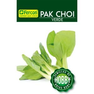Semillas de Pak Choi Verde en su empaque Fercon, listas para sembrar.
