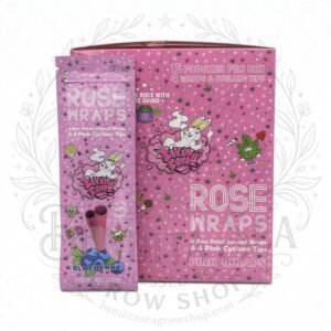Baked Bunny Rose Wraps + Tips x4 Sabores: caja exhibidora y sobre, sobre fondo blanco