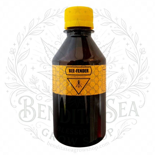 Botella ámbar de propóleo hidroalcohólico Bee-Fender de 250 ml, de frente