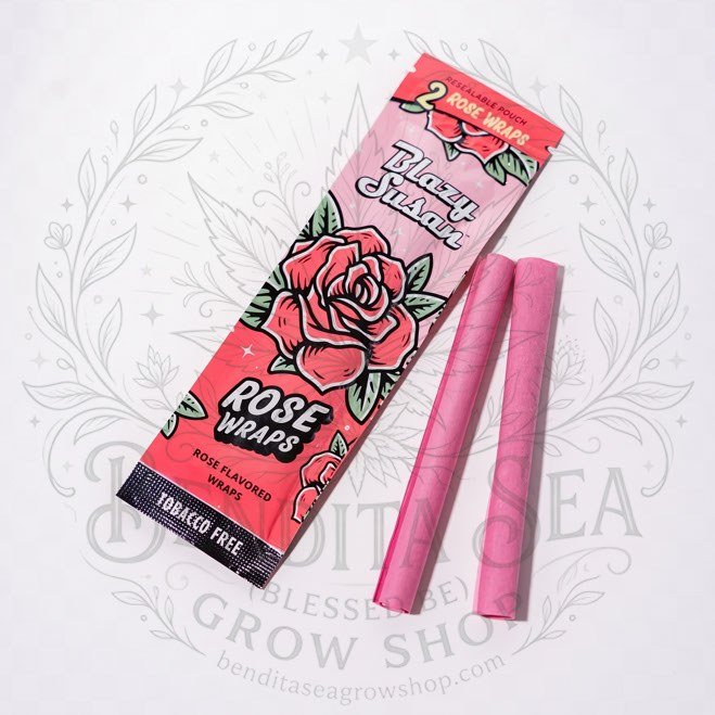 Blunt Wrap Blazy Susan Rose: sobre con dos wraps, sobre fondo blanco