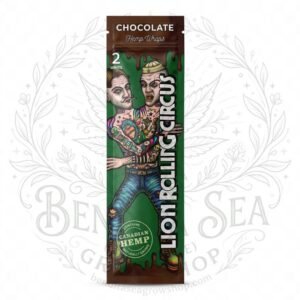Blunt Wrap Lion Rolling Circus Chocolate en su librillo, sobre fondo blanco