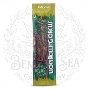 Blunt Wrap Lion Rolling Circus Tequilla en su librillo, sobre fondo blanco