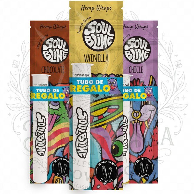 Blunt Wrap Soul Blime + Guarda Porta Porros: tres sabores con su tubo de regalo, sobre fondo blanco