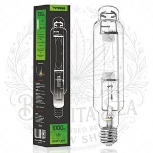 Bombillo MH 1000 W Vivosun con su caja, vista de frente