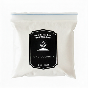 Bolsa de Cal Dolomita en polvo, enmienda para regular el pH del suelo y aportar calcio y magnesio.