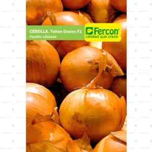 sobre de semillas de cebolla amarilla hibrida marca fercon para huerta casera