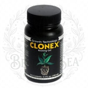 Frasco negro de gel enraizador Clonex de 100 ml visto de frente