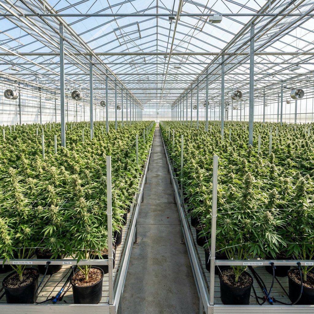 Armario de cultivo de cannabis a gran escala para control de clima