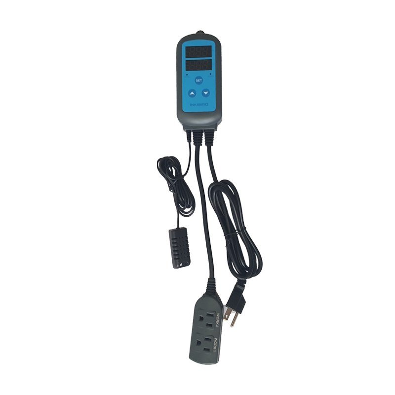 Controlador Inkbird con el cable de alimentación y el sensor de humedad