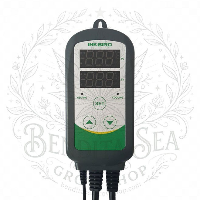 Controlador de temperatura Inkbird ITC-308 con pantalla doble, vista de frente