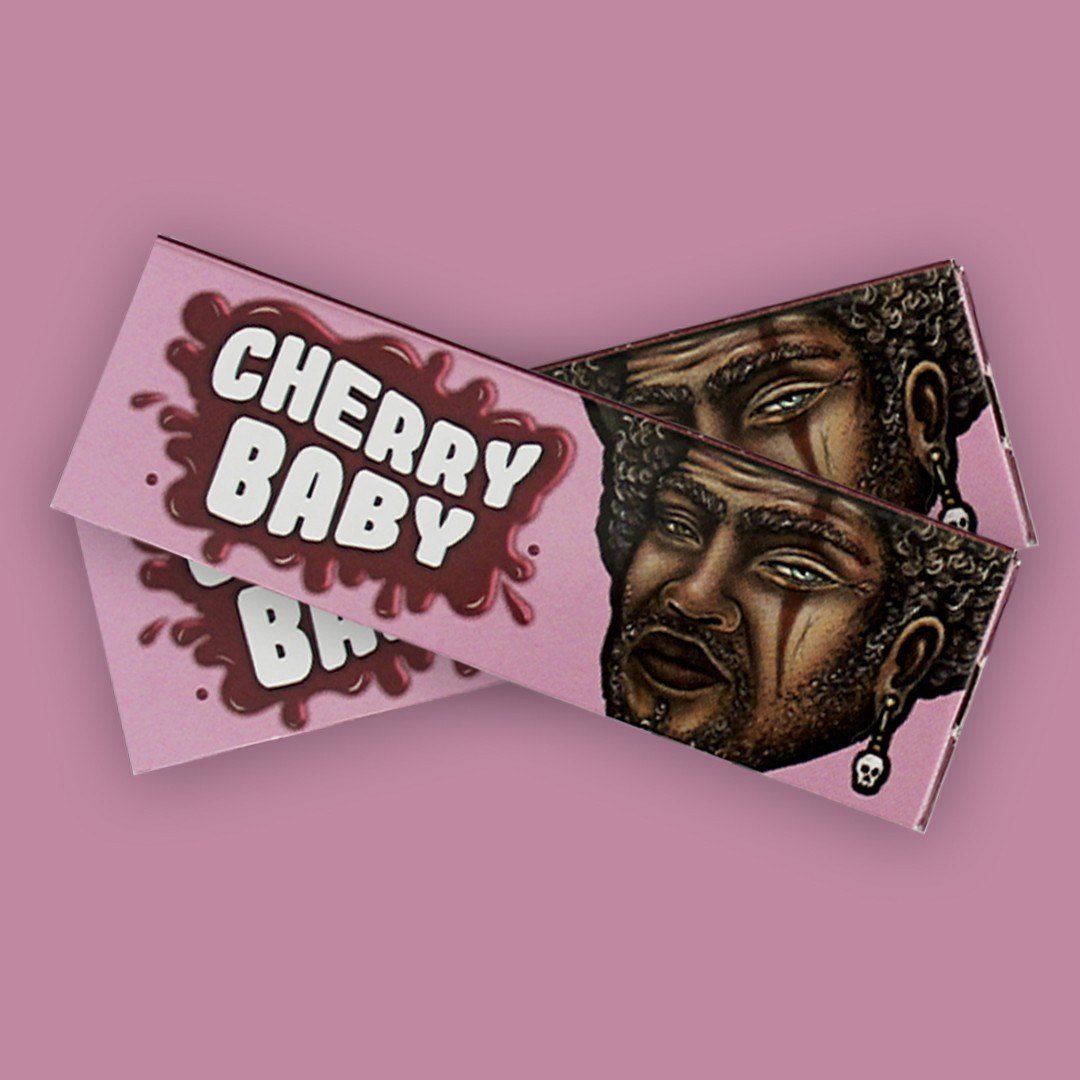 Cueros Papeles Lion Rolling Circus Cherry Baby #9: dos librillos sobre un fondo rosado