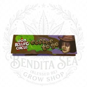 Cueros Papeles Lion Rolling Circus Coffee to Go #9 en su librillo, sobre fondo blanco