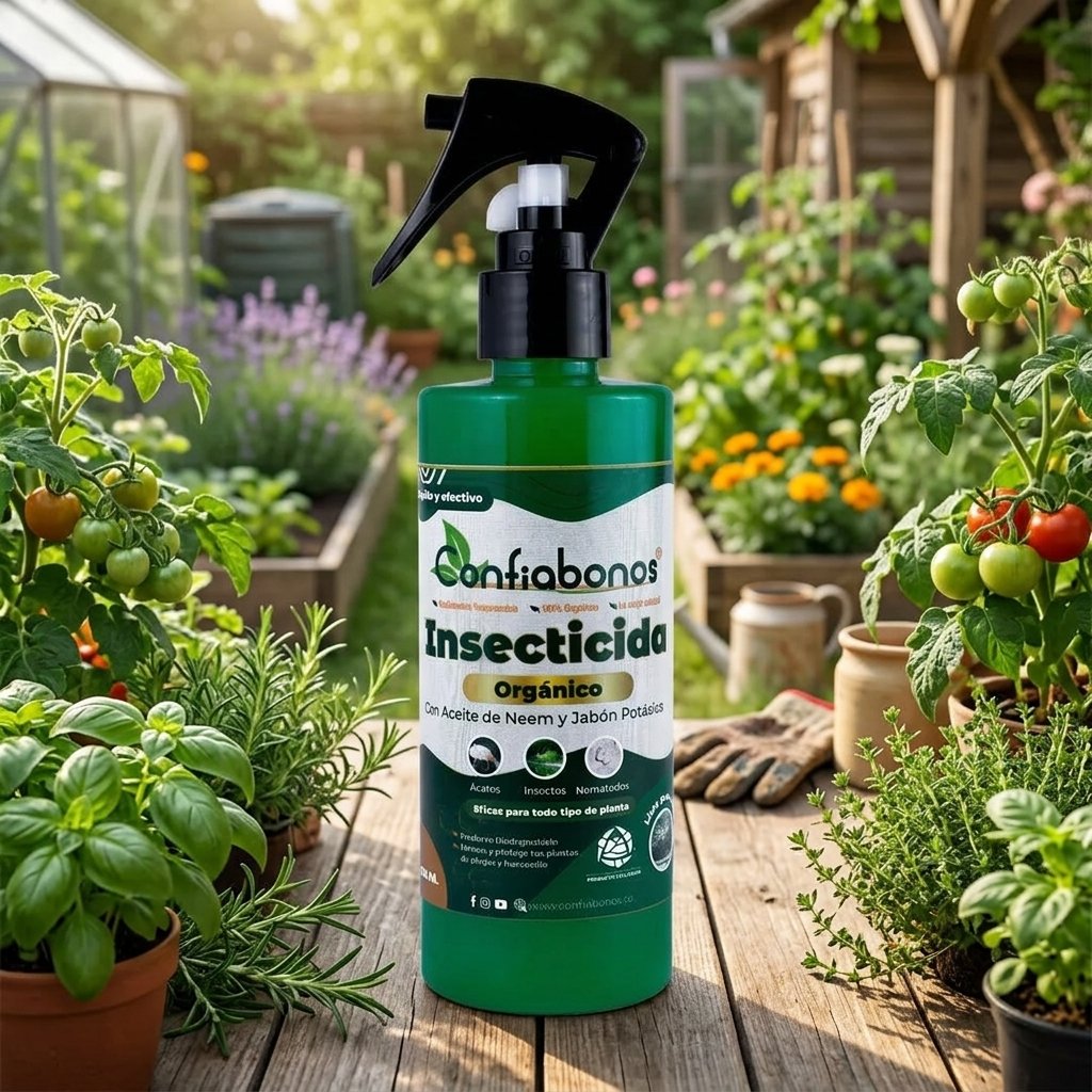 Insecticida Confiabonos 250ml - Imagen de ambientación y uso profesional por IA 1