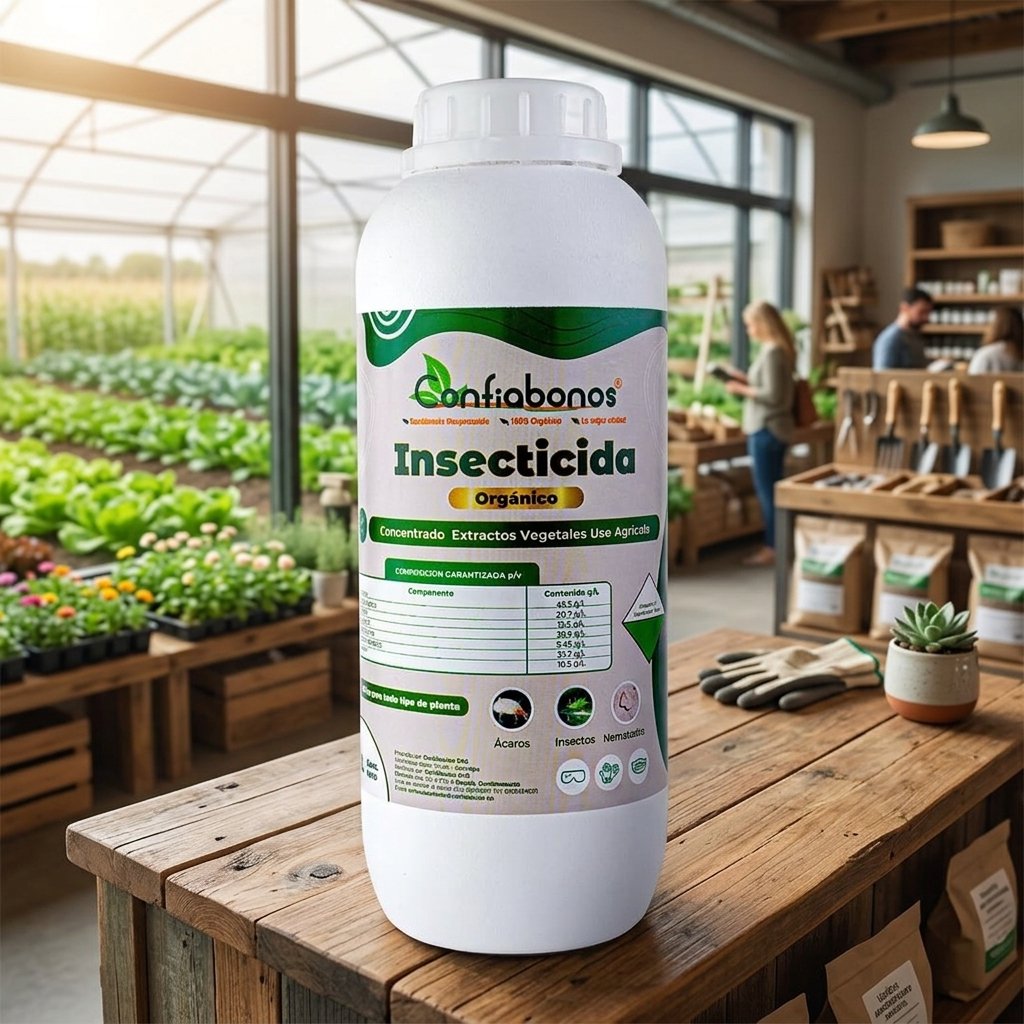 Insecticida Confiabonos 1L - Imagen de ambientación y uso profesional por IA 1