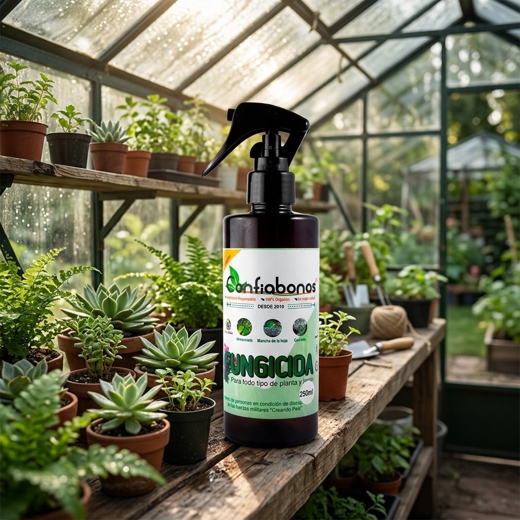Fungicida Confiabonos 250ml - Imagen de ambientación y uso profesional por IA 2
