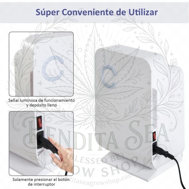 Señal luminosa de depósito lleno y botón de encendido del deshumidificador 1.3 litros