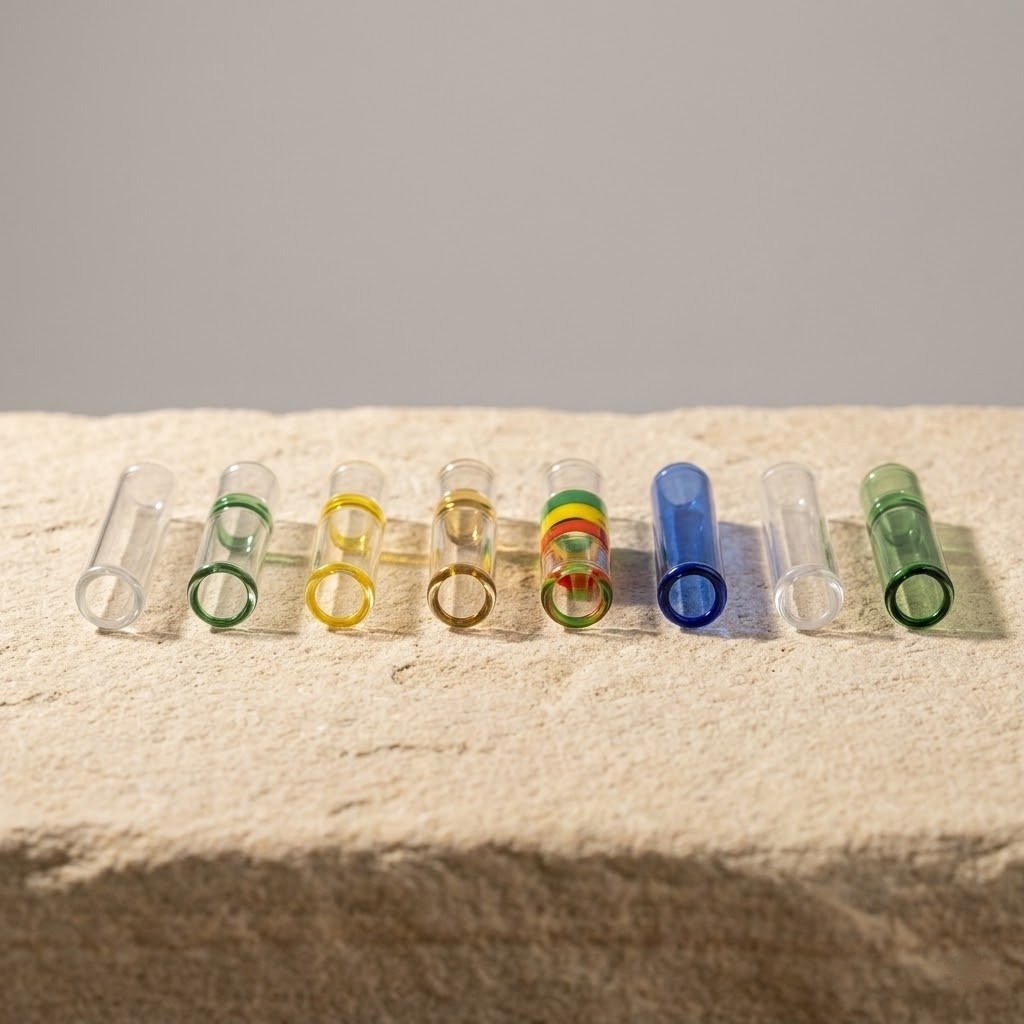Filtros (29): filtros de vidrio transparentes y de colores sobre piedra clara