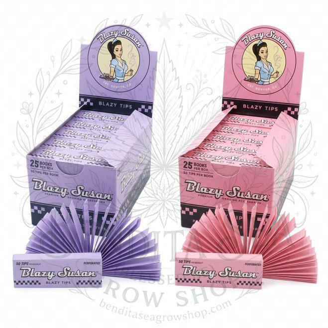 Filtros Blazy Susan Tips: cajas exhibidoras y tips, sobre fondo blanco