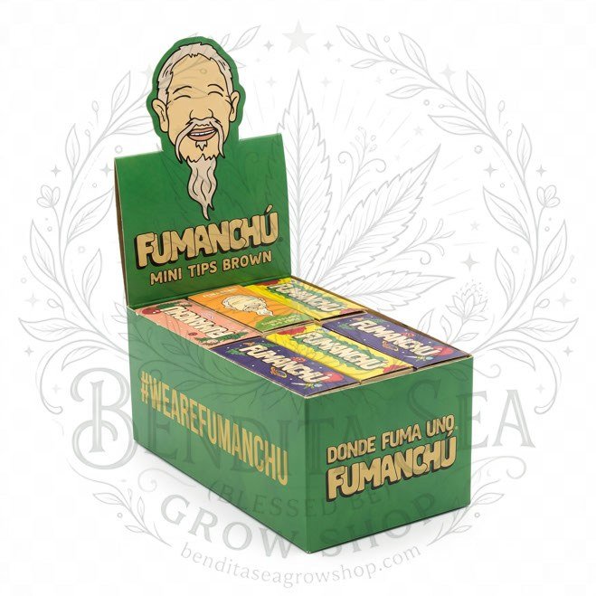 Filtros Fumanchu Brown Mini: caja exhibidora, sobre fondo blanco