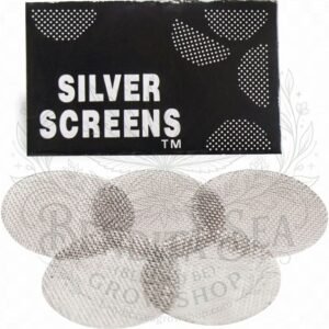 Filtros Mallas para Pipas Silver Screens: empaque y mallas, sobre fondo blanco