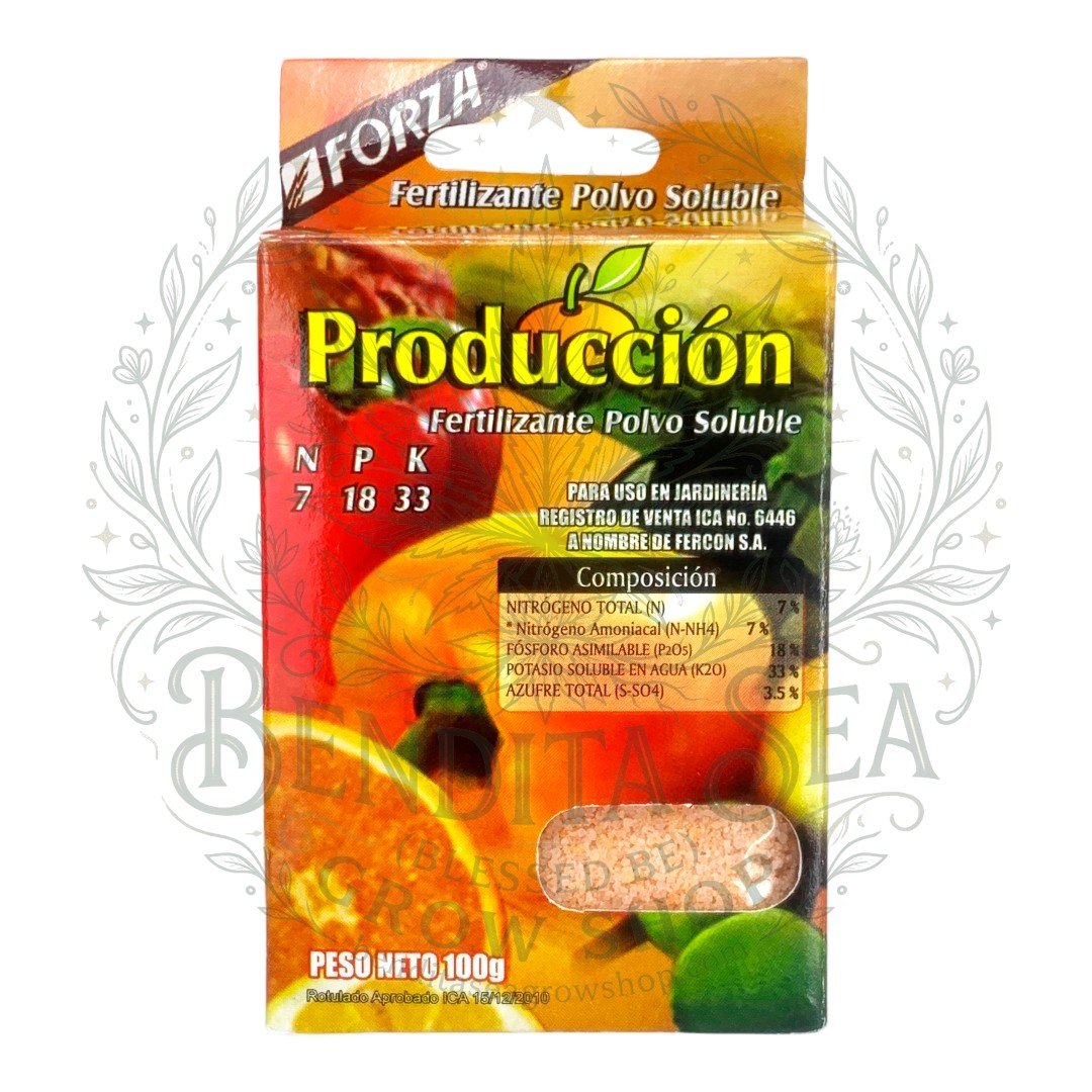 Fertilizante en polvo Forza Producción 100g con marca de agua de Bendita Sea Growshop