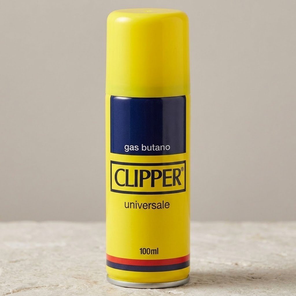 Gas Clipper 100 ml: lata de 100 ml sobre piedra clara