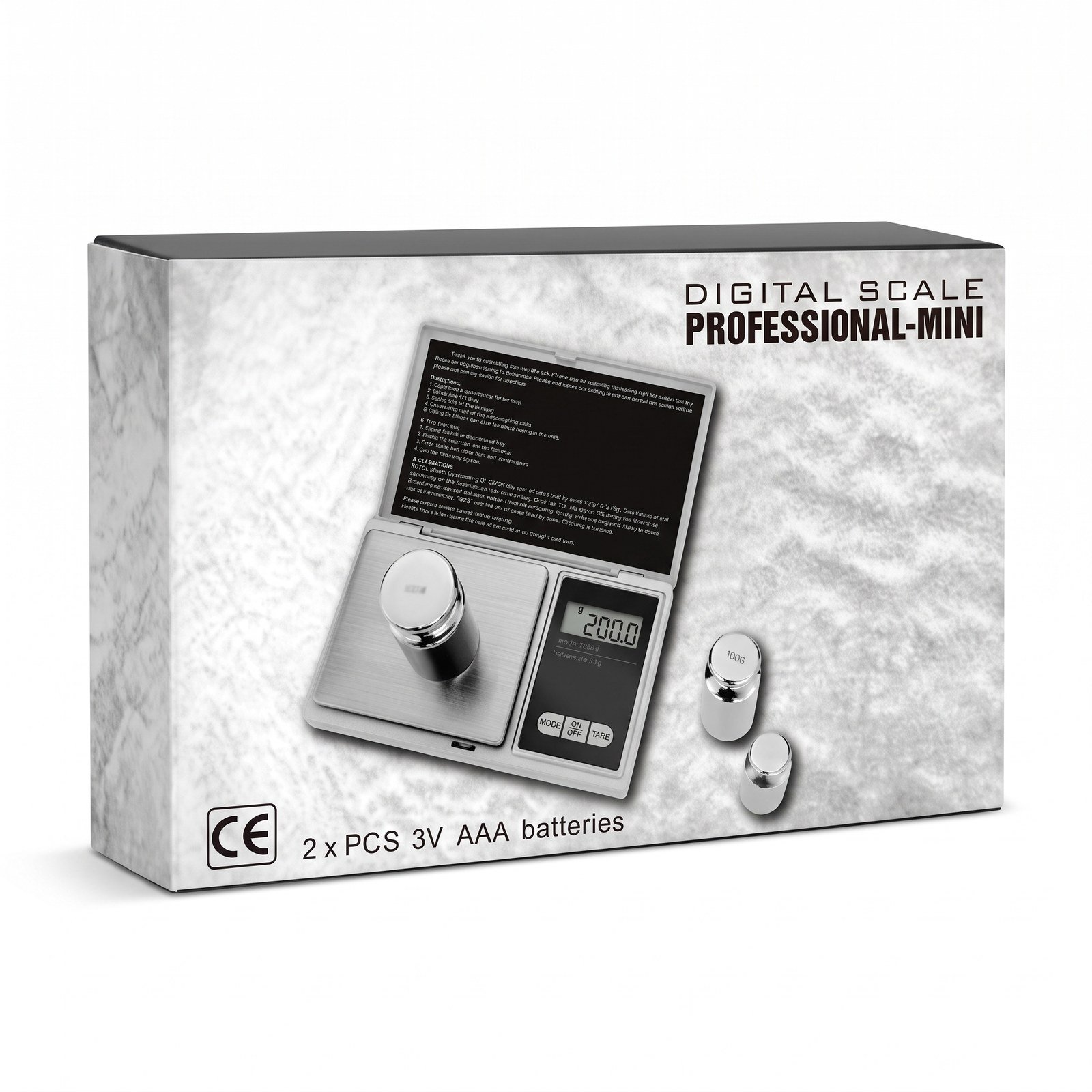 Caja de la gramera digital de 500 gramos