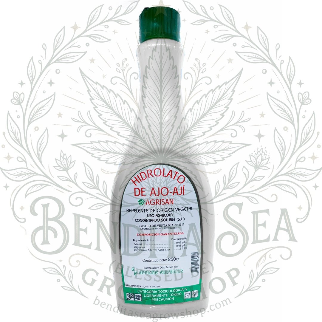 insecticida hidrolato de ajo ají 250cc Agrisan repelente ecológico