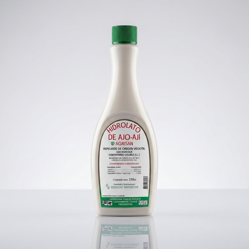 hidrolato de ajo ají Agrisan preventivo de hongos y plagas
