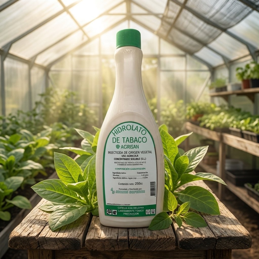 aplicación por contacto de hidrolato de tabaco en jardín