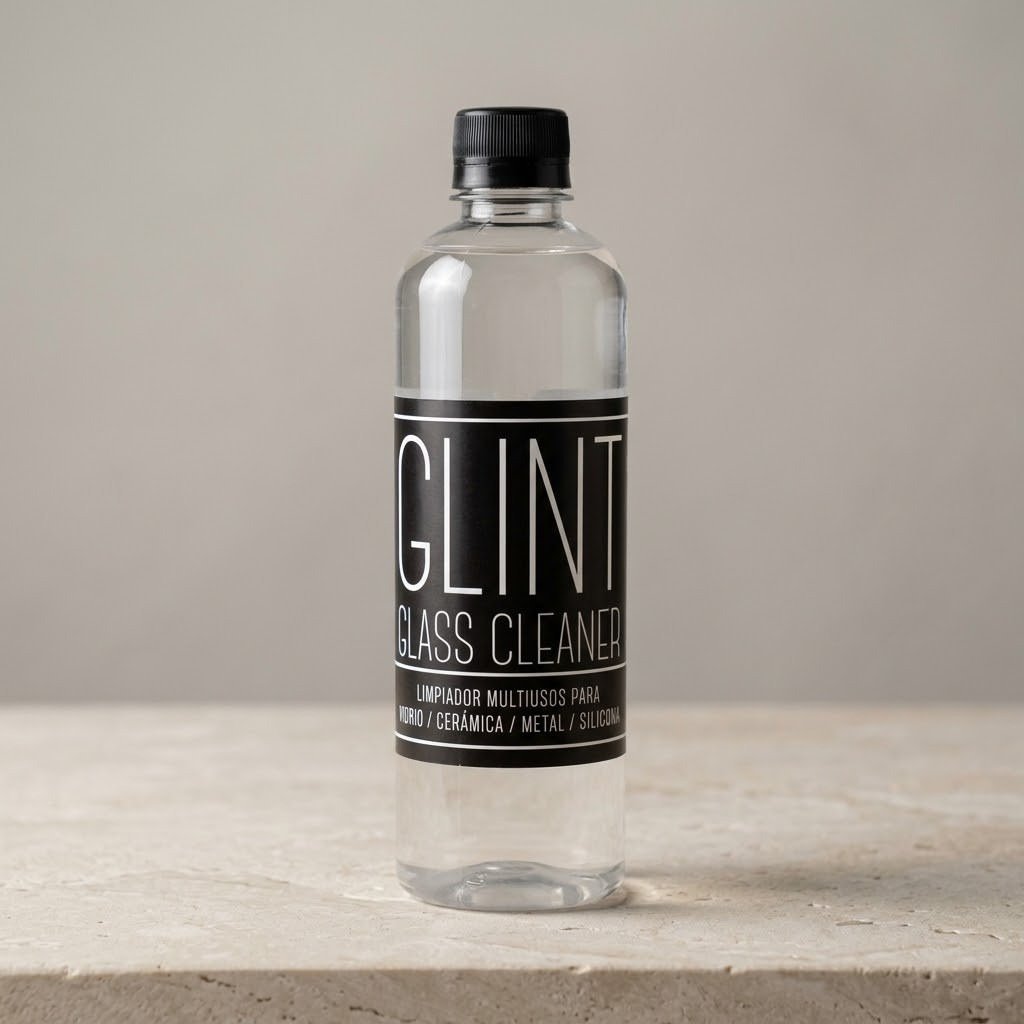 Limpiador Parafernalia Glint Glass 500 ml sobre un bloque de piedra clara