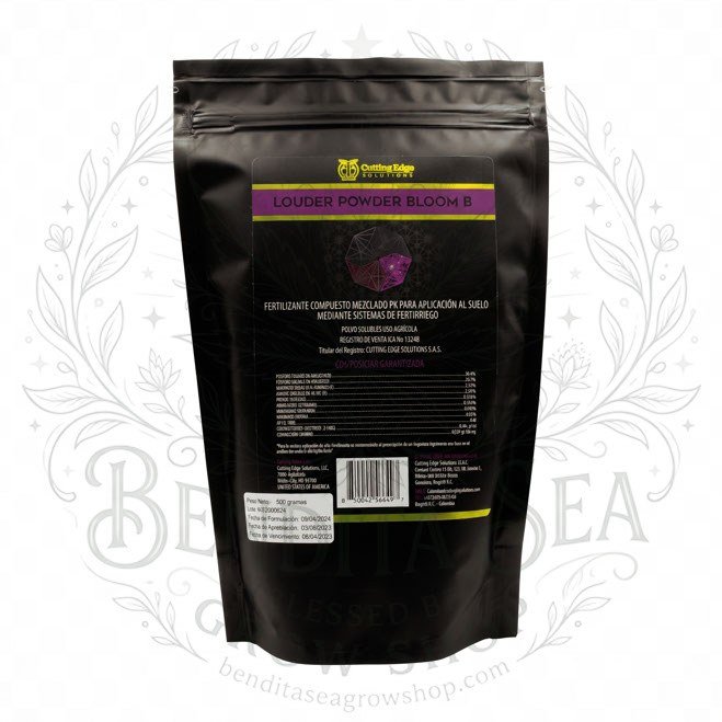 Bolsa de Louder Powder Bloom B de Cutting Edge Solutions, 500 g, vista de frente