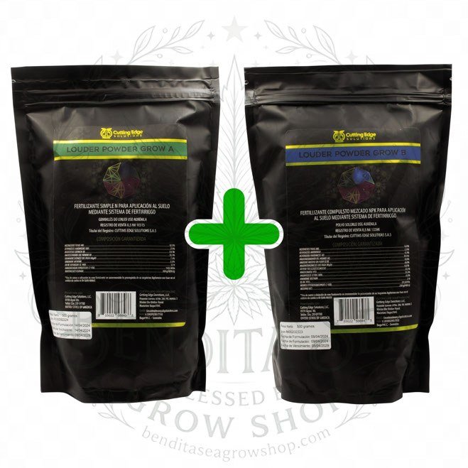 Kit Louder Powder Grow A y B de Cutting Edge Solutions, dos bolsas de 500 g