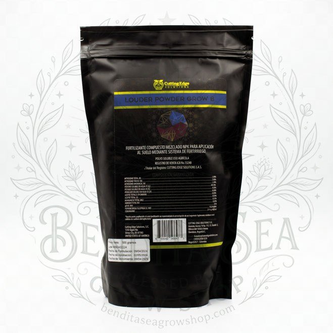 Bolsa de Louder Powder Grow B de Cutting Edge Solutions, 500 g, vista de frente