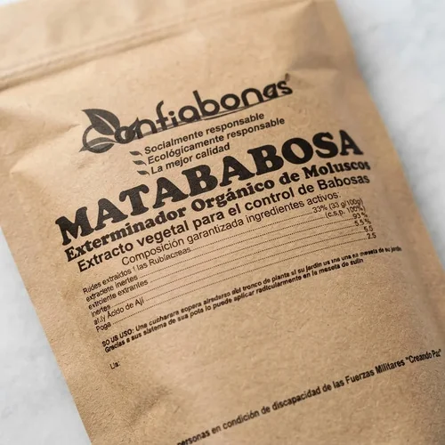 Etiqueta del matababosa Confiabonos con la composición garantizada y el modo de uso