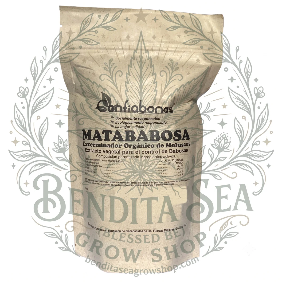 Matababosa orgánico Confiabonos de 200 gramos para control de babosas y caracoles