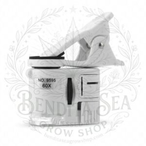 Microscopio 60x con Clip para Celular y Luz LED, vista de frente