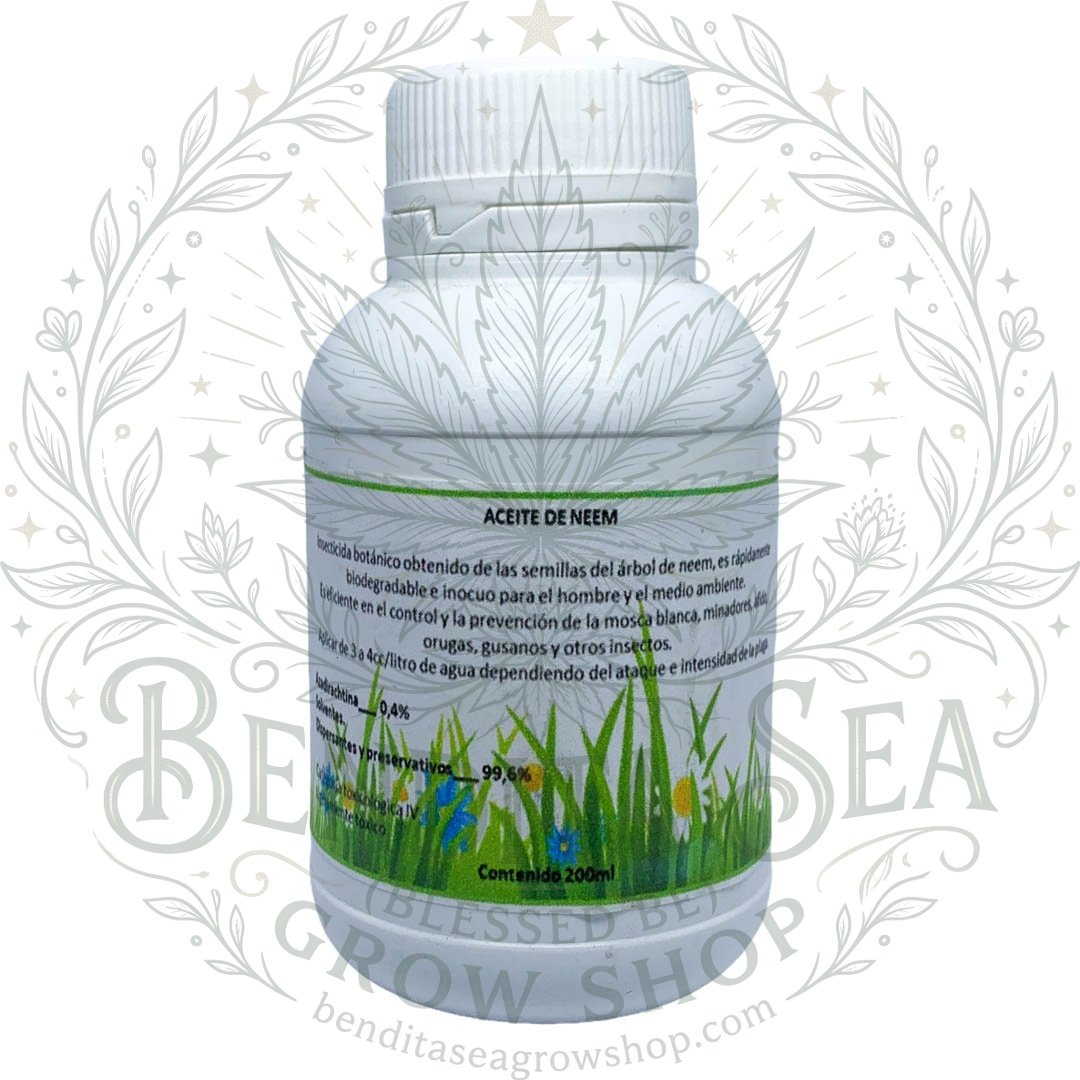 aceite de Neem 200ml Bendita Sea preventivo orgánico de insectos