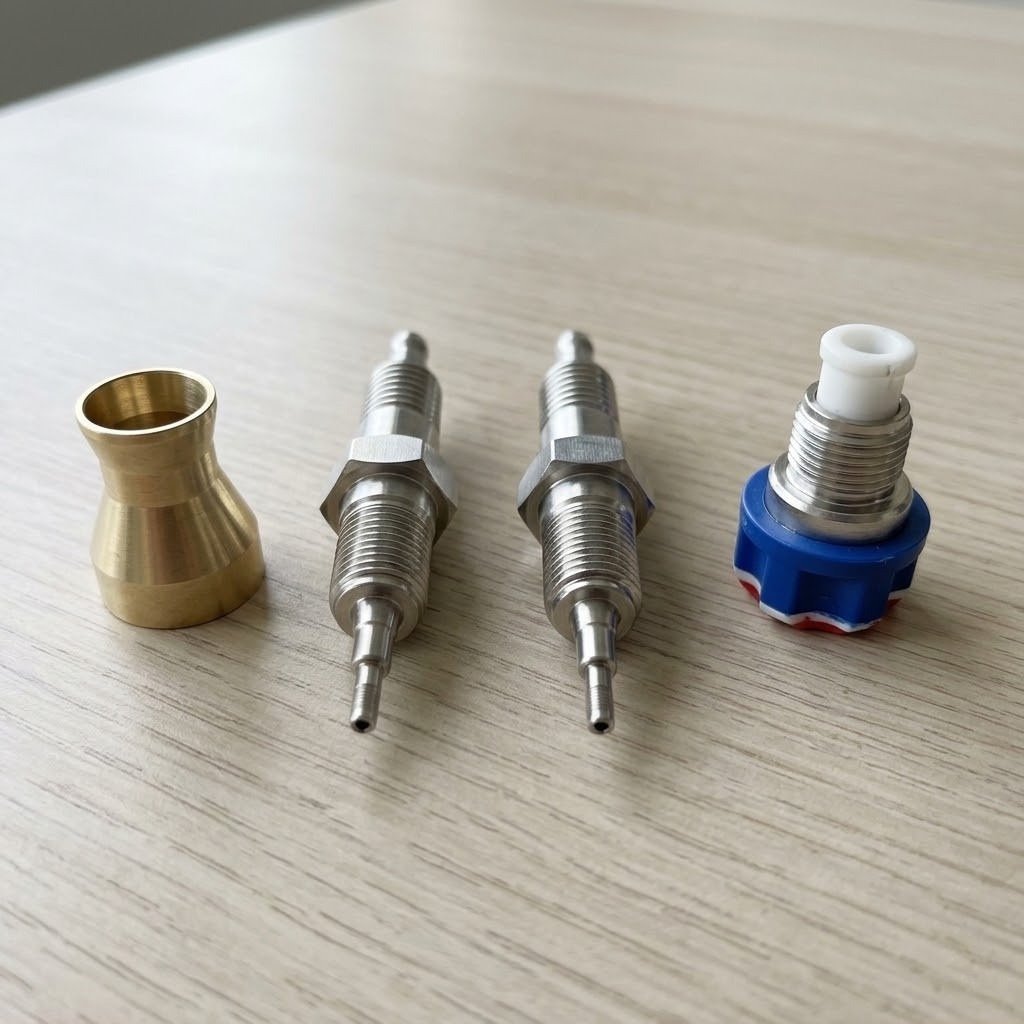 Pipas (10): pipas metálicas desmontables sobre una mesa de madera