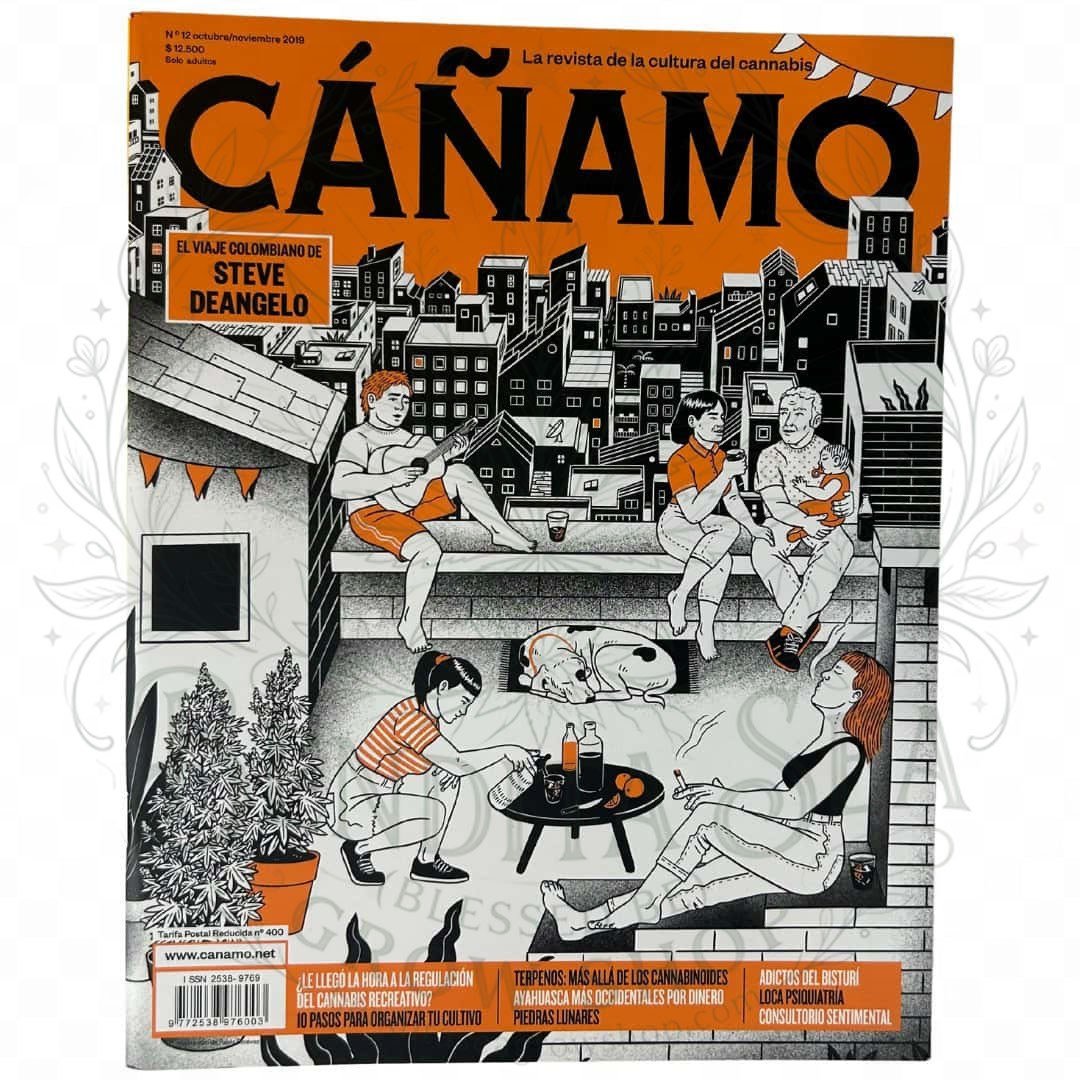 Revista Cáñamo número 12: portada sobre fondo blanco con marca de agua