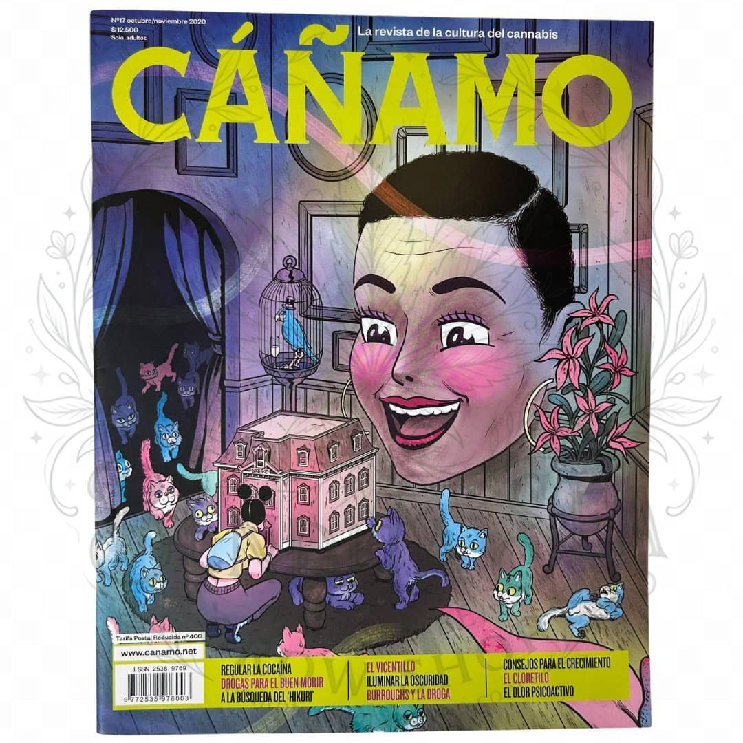 Revista Cáñamo número 17: portada sobre fondo blanco con marca de agua