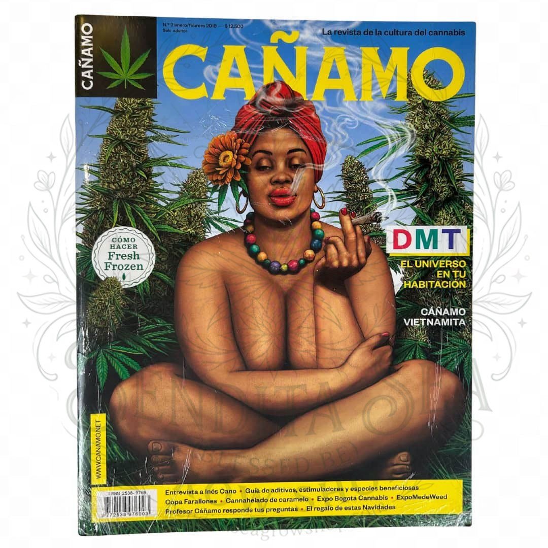 Revista Cáñamo número 2: portada sobre fondo blanco con marca de agua