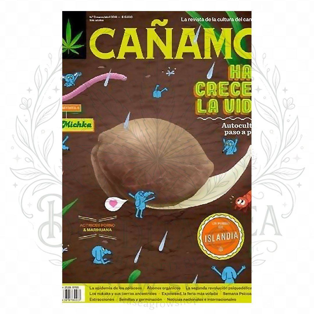 Revista Cáñamo número 3: portada sobre fondo blanco con marca de agua